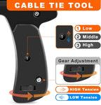 Zhushan Fastening Tie Wrap Gun with Adjustable Tension and Built-In Flush Cutter for 0.09-0.19 inch Nylon Cable Tie Tightening - Professional Grade Cable Zip Tie Tool