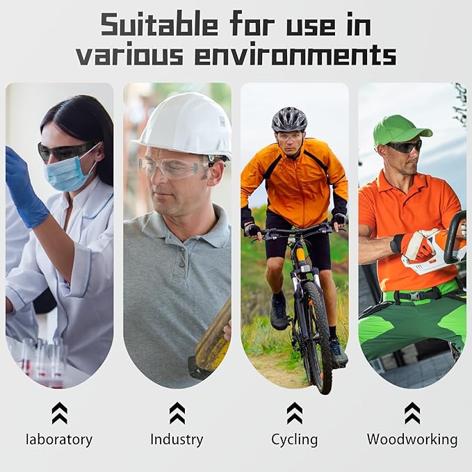 Clear Safety Glasses Bulk of 12,ANSI Z87.1 Impact Resistant Lens Eye Protection for Lab,Construction