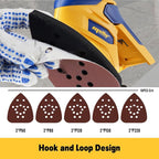 Mellif Cordless Detail Sander Compatible with Dewalt 20V MAX Battery (Tool Only), Brushless Corner Sander with 12,000 OPM Speed, 10PCS Sandpapers, Dust Collector, for Tight Space, Metal, Woodworking