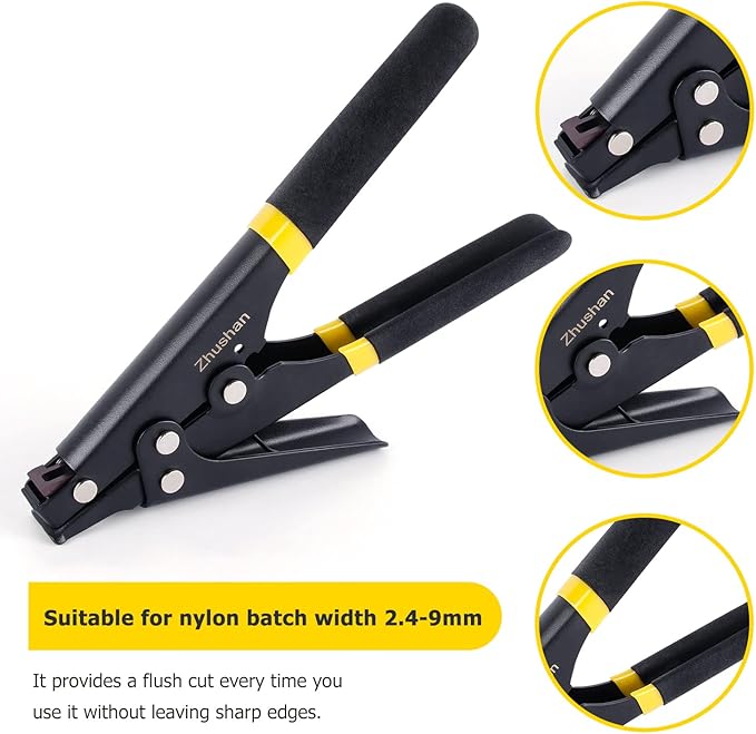 Zhushan Cable Tie Gun - Fastening Tool with Adjustable Tension to Cut Nylon Tie
