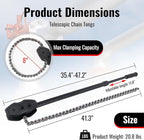 YHK Chain Pipe Wrench, Chain Tongs with 41.3" Chain Length and 35.4”-47.2” Telescopic Handle Length, Chain Wrench for Pipe Installation, Repair, and Maintenance, Fit for 1-1/2"-8" Pipe Diameters