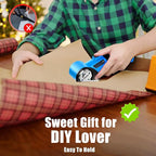 Cordless Electric Scissors, 5V Rechargeable Cardboard Box Cutter Heavy Duty Rotary Tool with Safety Lock & LED Light for Cardboard, Fabric, Box (Blue)