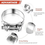 AKIHISA 4 Pack 48-51mm ID Range T-Bolt Hose Clamp,304 Stainless Steel Heavy Duty Pipe Strap Clamp