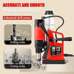 Magnetic Drill Press with 11 Coring Bits, 1300W Motor 1.6" in Boring Diameter, 2922lbf lbf Electric Portable Mag Drill Press Machine for Metal Surface, Home Improvement Industry