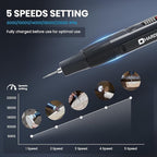 HARDELL Cordless Rotary Tool Kit 8V, 5-Speed Rotary Tool with Digital Display & Auto-Lock Chuck, Quick-Change Power Rotary Tool with Light for Drilling, Engraving, Pet Grooming, DIY Crafts