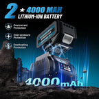 Cordless Impact Wrench 1/2", 1600N.m (1200ft-lbs) High Torque Brushless Impact Gun, 21V 3800RPM Power Impact Wrenches, Electric Impact Driver with 2x 4.0Ah Battery for Car Tire Truck RV Mower