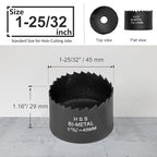 1-25/32 Inch Hole with Saw 9.1mm Triangle Shank Arbor, JTemgle Bi-Metal Hole Saw Heavy Duty Hole Cutting Tool for Cornhole Boards, Recessed Lights, Wood, Plastic, Drywall & Soft Metal