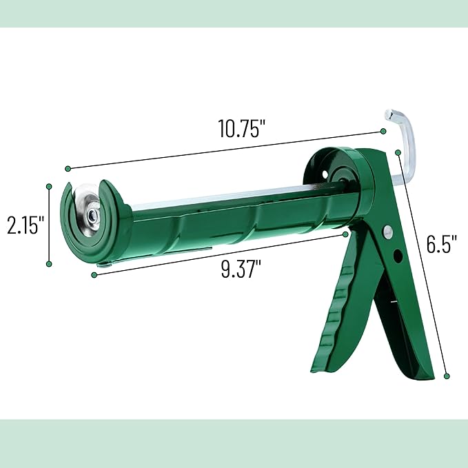 Bates- Caulking Gun, 10:1 Thrust Ratio, Deep Green, Caulking Tool Gun, Caulk Gun No Drip, Hand Caulking Guns, Silicone Gun, Caulking Gun Tool, No Drip Caulk Gun, Caulk Guns, Caulking Gun Dripless