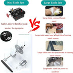 Mini table Saw, 7 Speed Adjustable Power Supply,Multi-Functional mini Table Saw for Crafts, Speed & Angle Adjustable, DIY Machine for Wood,Acrylic,Plastic,PCB cutting