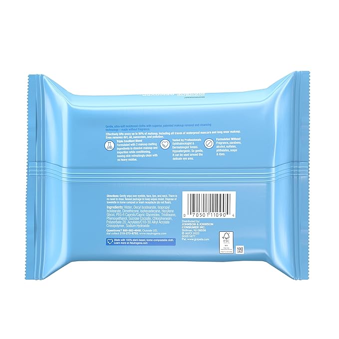 Neutrogena Fragrance-Free Makeup Remover Wipes, Daily Facial Cleanser Towelettes, Gently Removes Oil & Makeup, Alcohol-Free Makeup Wipes, 25 ct-VeraVaultWomen