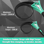 ValueMax 2-piece Strap Wrench Set, Adjustable Oil Filter Wrench with Max Diameter 4" (Small) and 6"(Large) for Shower Head Water Filter, Jar Opener Set, Green