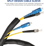 Black Braided Cable Management Sleeves Wire Loom Tubing Cord Protector Self-Wrapping (1“-30Feet)