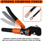 Sanuke Hydraulic Crimping Tool 10 Tons 12 AWG to 2/0 AWG, Battery Cable Lug Wire Terminal Crimper with 9 Die Sets, 1/8” Wire Rope Crimping Tool