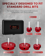 Saker PVC Pipe Reamer Kit, PVC Fitting Saver with 1-1/4inch,1-1/2inch, 2inch,3inch,4inch Head, For SCH40, ABS Pipe,CPVC Perfect for Plumbing Repairs, Fits Standard 1/2" Drill