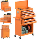 8 Drawer High Capacity Rolling Tool Chest, Metal Tool Box with Wheels and Drawers, Detachable Toolbox with Lock, Heavy Duty Tool Cabinet for Workshop, Warehouse and Garage (Orange)