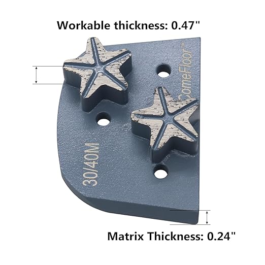 Concrete Floor Grinding Discs, Diamond Metal Grinding Tooling for Lavina Grinders, Concrete Preparation & Thin Epoxy Remove, Double Segments 30/40 Grit Medium Bond, Pack of 9