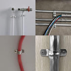 20 Pack 4 Inch 100mm U Bracket Rigid Pipe Strap Clamp, Two Hole Strap U Tube Pipe Conduit Clamp Clip for Pipe Fixing