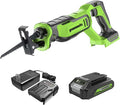 Greenworks 24V Cordless Brushless Reciprocating Saw, 3,000 SPM, 1" Stroke Length, Compact Design, Includes 2.0Ah Battery & Charger