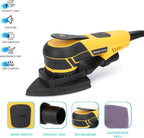 350W 3A Electric Delta Random Orbital Sander Mouse Sander with Pluggable Wire, Sanders for Woodworking, Primary Wood and Panel Processing,3MM