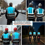 BeautyWill Custom Safety Vest Customized Logo Class 2 High Visibility Reflective Vest with Pockets Construction workwear