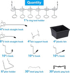 Pegboard Hooks with Bins, Peg Locks, for Organizing Various Tools, 117 PCS, 60 of Which are Locks