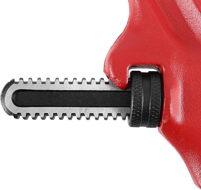 SEUNMUK 2 PCS 9-1/2 Inch Hex Offset Wrench, Offset Pipe Wrench Heavy Duty Steel End Pipe Adjustable Plumbing Tools with Red Handle, 1-1/8-2 5/8 Inches Capacity