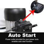 BUCKTOOL 1.2 HP Auto Start 750CFM Dust Collector with 3 Dust Collection Bag, 5.4 Cubic Bag Capacity and 5 PCS Reducer for Woodworking