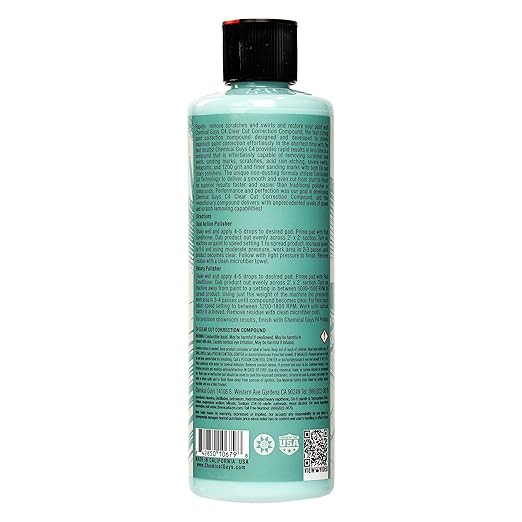 Chemical Guys GAP11616 C4 Clear Cut Correction Compound (Paint Correction - Fixes Scratches, Swirls & Holograms), 16 oz.