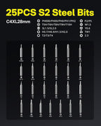 HOTO 25-in-1 ADV Mini Electric Screwdriver, Precision Screwdriver Set with LED & Dual Torque, Professional Repair Tools for Technicians, Engineers & DIY Electronics