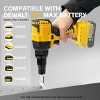 Rivet Gun Compatible with Dewalt 20V Max Battery(No Battery) Cordless Rivet Gun, Brushless Pop Rivet Gun Tool for Aluminum Nails 1/8", 5/32", 3/16"(Not for Stainless Nails)