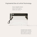 Cadence Parcel - Clear Dopp Kit with Magnetic Closure - Durable and Leak-Resistant Travel Toiletry Kit - Modular Design