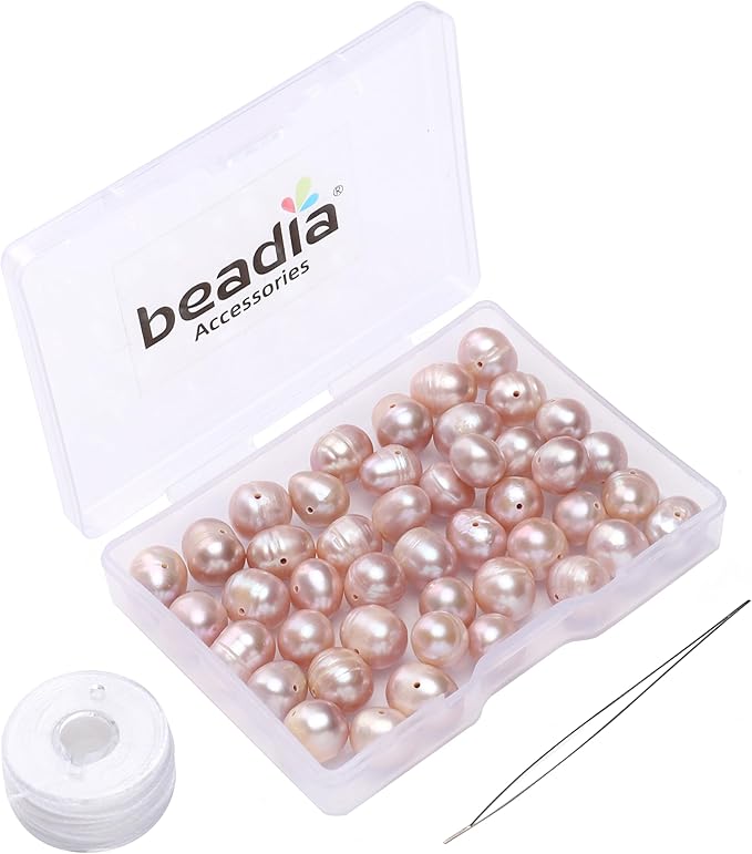 Natural Pearl Beads Potato 8-9mm Purple Freshwater Cultured Loose Gemstone Beads for DIY Jewelry Making 13.8''/Strand HQ