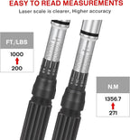 1-Inch Drive Click Torque Wrench, Dual-Scale Adjustable Torque Wrench Set with a Hex Key 200-1000ft.lb / 271-1356.7Nm