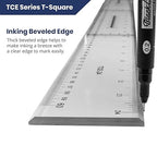 Pacific Arc 30 Inch T Square, Traditional Acrylic Graduated in Inch and Metric, Detachable Head