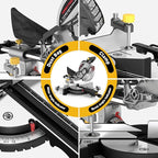 10-inch Sliding Compound Miter Saw, 4800RPM, 15 Amp, Single Bevel 0-45° with Extension Table, 36T Blade, Power Saw for Metal, Plastic, Wood, Laminates