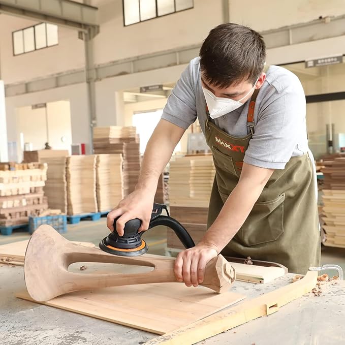 MAXXT Electric 2.5mm Random Orbital Sander Brushless 350W 3A Multi-function Variable Speed Electric Corded Orbital Sanders Machine with 10 Sanding Paper for Woodworking (R7303-2.5mmOrbit)