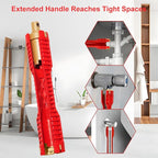 Faucet and Sink Installer（8-in-1）Multi-purpose Wrench Plumbing Tool for Toilet Bowl/Sink/Bathroom/Kitchen Plumbing Repair Installation Hand Tools(red)