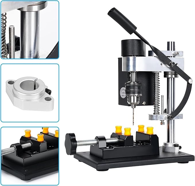 Mini Bench Drill Press, 6 Inches Precision Benchtop Drilling Machine, Suitable For Direct Drilling Of Metal, Wood, Plastics, Acrylic,Metal Wooden DIY Jewelry Making Crafts Tool