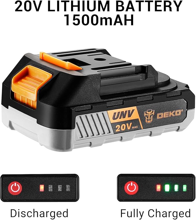Power Drill Cordless: DEKO PRO Cordless Drill 20V Electric Power Drills Set Tool Drills Cord-less Set with Battery and Charger