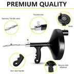 Drain Auger 25 Ft with Gloves, Plumbing Snake Drain Auger Hair Clog Remover, Heavy Duty Pipe Drain Clog Remover for Bathtub Drain, Bathroom Sink, Kitchen Cleaning