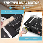 Mini Table Saw-96W Dual Motor 12MM Cut Depth, 0-90° Angle Adjustment 4 Blades Set & Compact for Wood Crafts, PCB, Acrylic DIY Hobby Saws