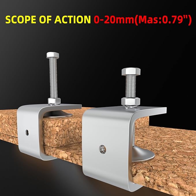 1 Inch Stainless Steel Heavy-Duty Clamp, Stainless Steel C-Shaped Clamp with 0.78-Inch Opening, Suitable for Woodworking Bonding, Cutting and Installation. 4pcs