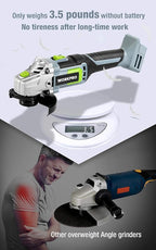 WORKPRO 20V Cordless Angle Grinder Kit, 4-1/2 Inch, Lightweight Angle Grinder Tool 4.0Ah Lithium-Ion Battery & Fast Charger, Ergonomic Button Position for Reducing Hand Pressure