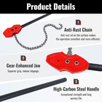 YHK Chain Pipe Wrench, 50” Heavy Duty Chain Tongs with 41.3" Chain Length, Heavy-Duty Chain Wrench for Pipe Installation, Repair, and Maintenance, Fit for 1-1/2"-8" Pipe Diameters