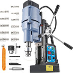 ZELCAN Magnetic Drill Press with 11 Drill Bits, 1550W Mag Drill Press with 2" Dia. 3125 lbf/13900N Mag Force, 650 rpm Power Magnetic Drill with Stepless Speed & Reversible Direction for Metal Surface