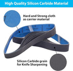15 Pack 1-1/2 x 30 Inch Sanding Belts, Extra Fine Grit Silicon Carbide Sanding Belt, 5 Pcs Each of 600, 800, 1000 Grits Sander Belt for Knife Sharpening Woodworking