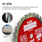 10-Pack 6-1/2" 24-Tooth 5/8“ Arbor Woodworking Circular Saw Blade,Framing/General Purpose, Special Anti-Thermal Adhesion Coating on Cutting Edge - TA,High Finish,Long Life,6-1/2" 24T 5/8"