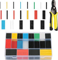 Ginsco 670 pcs 2:1 Heat Shrink Tubing Kit with Wire Stripper Cutter, 6 Colors 13 Sizes 20 Types Assorted Sleeving Tube Wrap Cable Kit, Electrical Heat Shrink Tubes for DIY Home Automotive Industrial