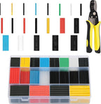Ginsco 670 pcs 2:1 Heat Shrink Tubing Kit with Wire Stripper Cutter, 6 Colors 13 Sizes 20 Types Assorted Sleeving Tube Wrap Cable Kit, Electrical Heat Shrink Tubes for DIY Home Automotive Industrial