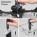 STREBITO Mini Electric Screwdriver Set, 70 in 1 Small Electric Screwdriver Cordless - 64 S2 Preicison Bits, 5 Torque Settings, 4 LED Lights, Mini Power Screwdriver Repair Tool Kit for PC RC Electronic